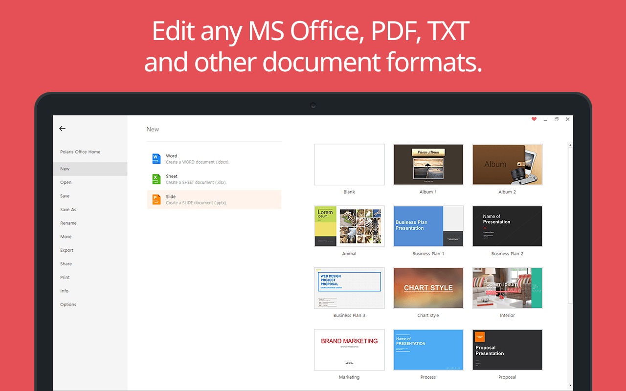 View, Edit & Share MS Office, PDF, TXT, and more
