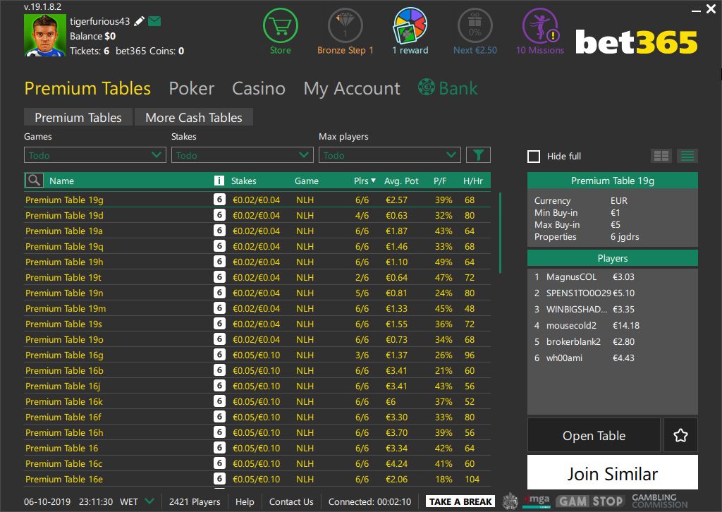 Gambling page