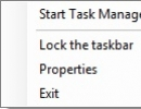 Taskbar context menu