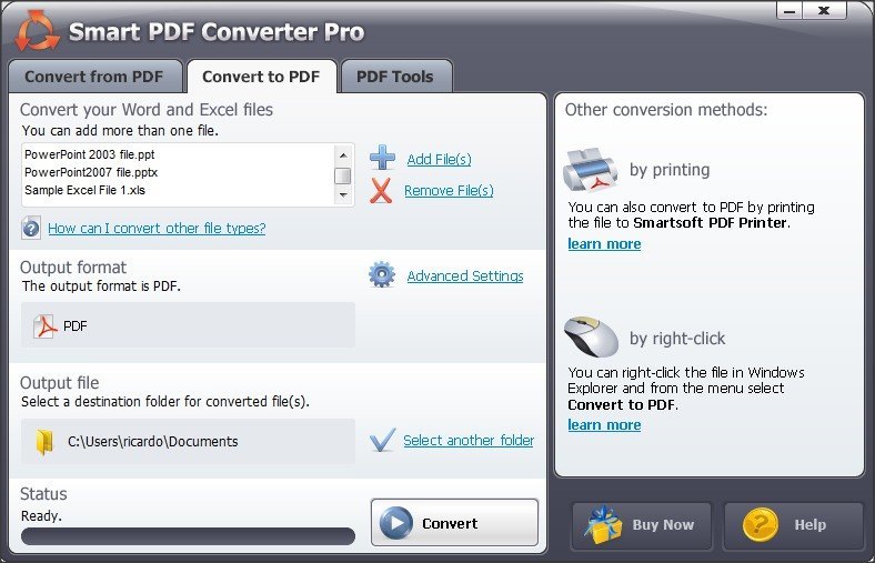 Convert to PDF Tab