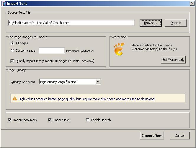 Import Text File Dialog