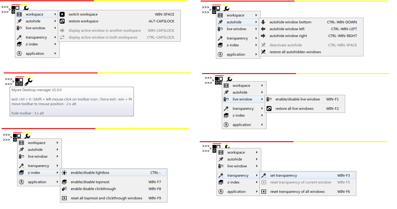 Desktop Manager Menu