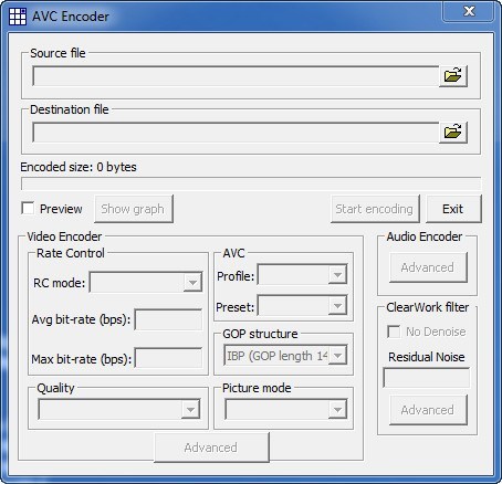 AVC Encoder Window