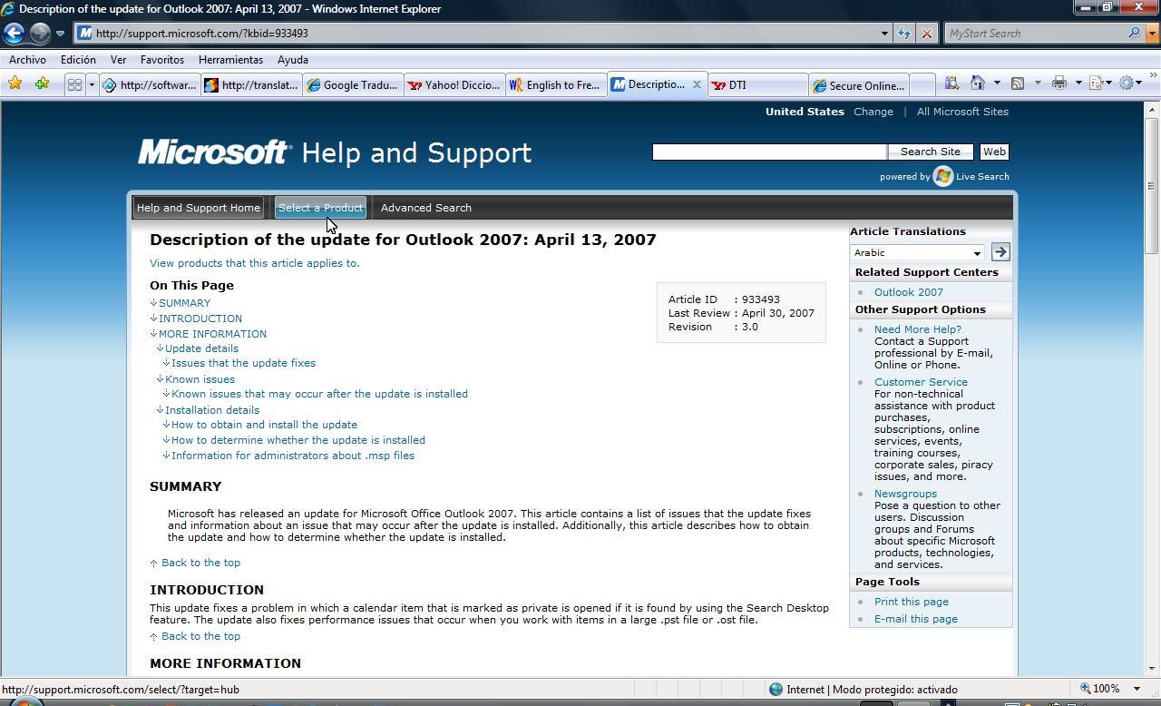 Help and Support Description