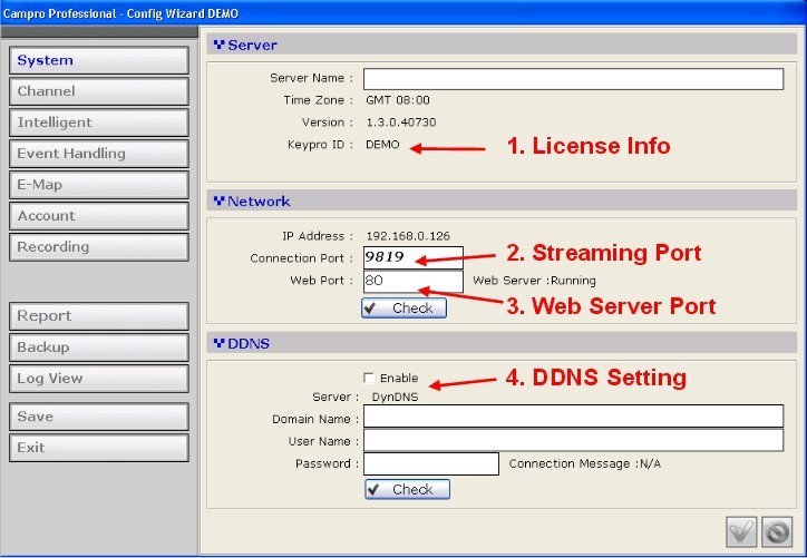 Configuration window