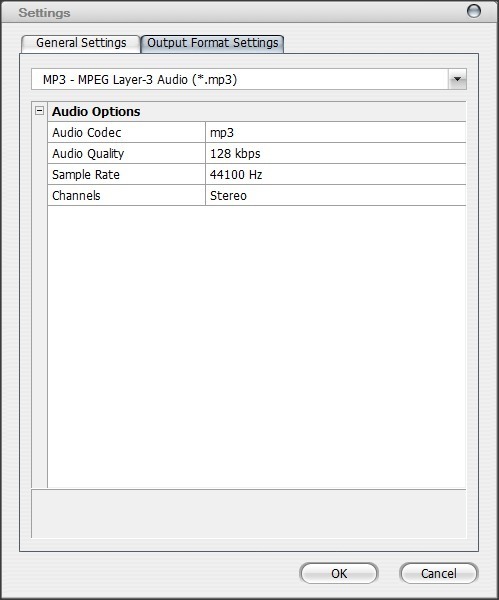 Output Format Settings