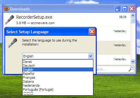 Language selection before installation