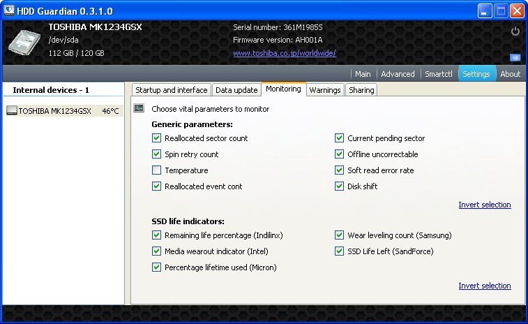 Monitoring Settings