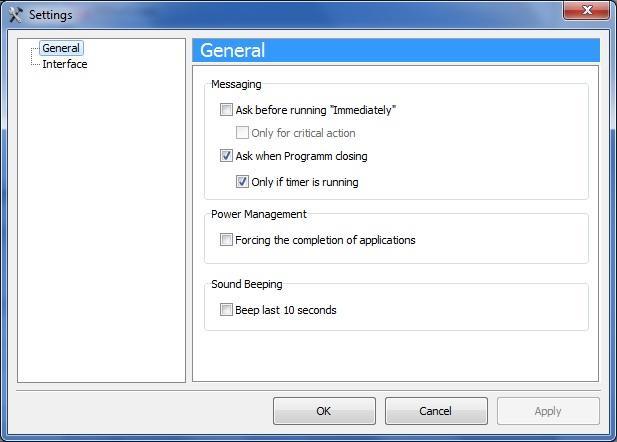 Settings Dialog Box