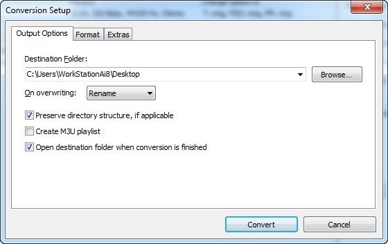 Configuring Output Settings For Conversion