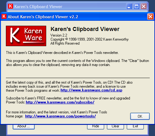 About Karen's Clipboard Viewer.