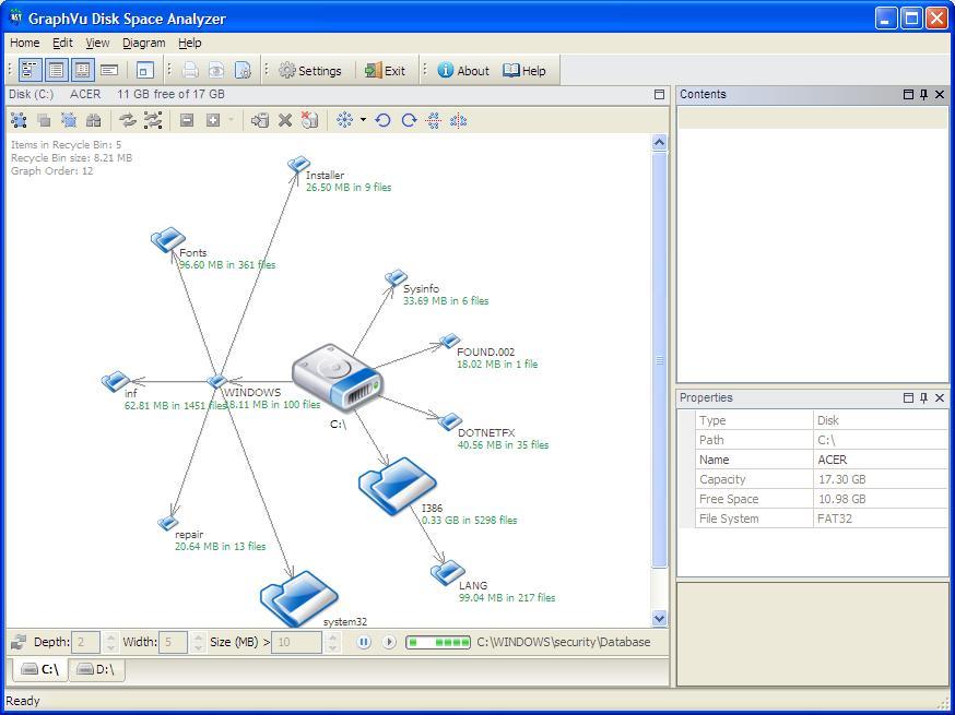 Main Interface - Disc C: Graph