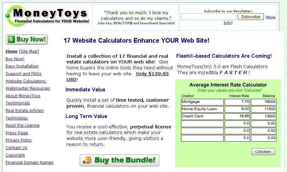 Web calculators