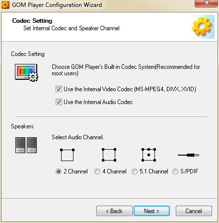 Codec and speaker settings