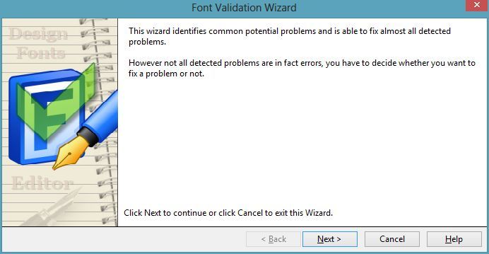 Font Validation Wizard