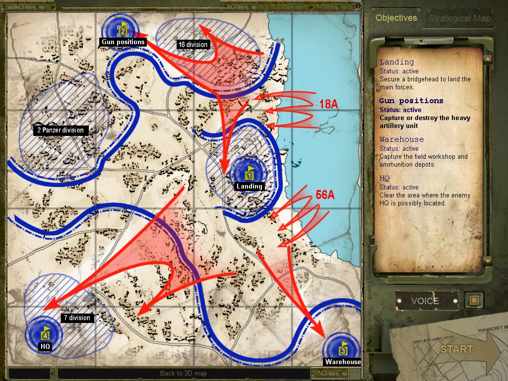 Map of the objectives