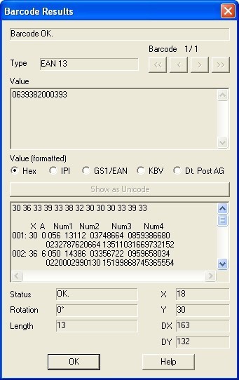 Barcode Scan Result