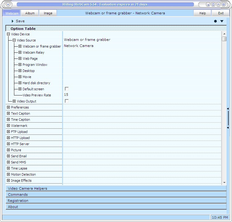 Options Table