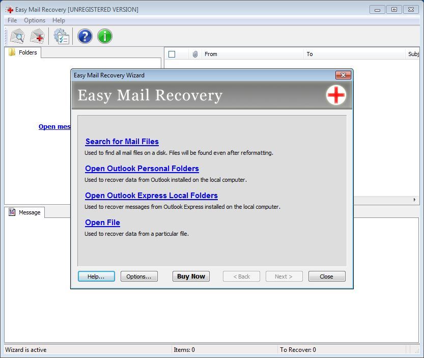 Easy Mail Recovery assistant