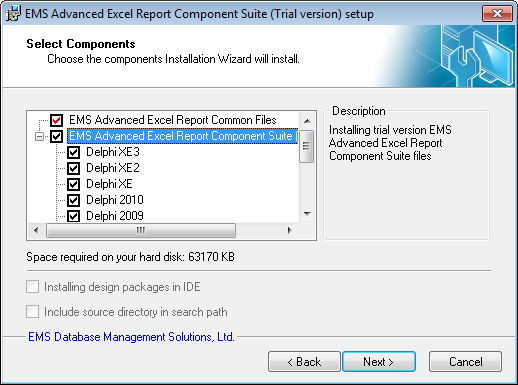 Selecting the Components to Be Installed