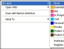 Labels context menu