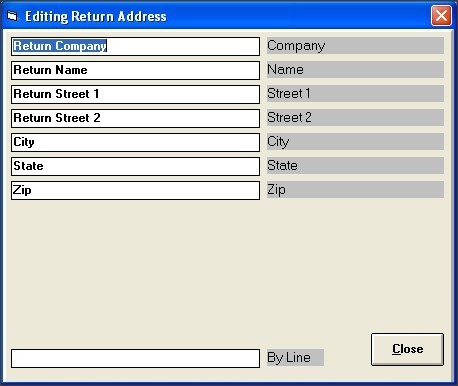 Return Address Editor
