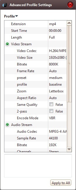 Advanced Profile Settings