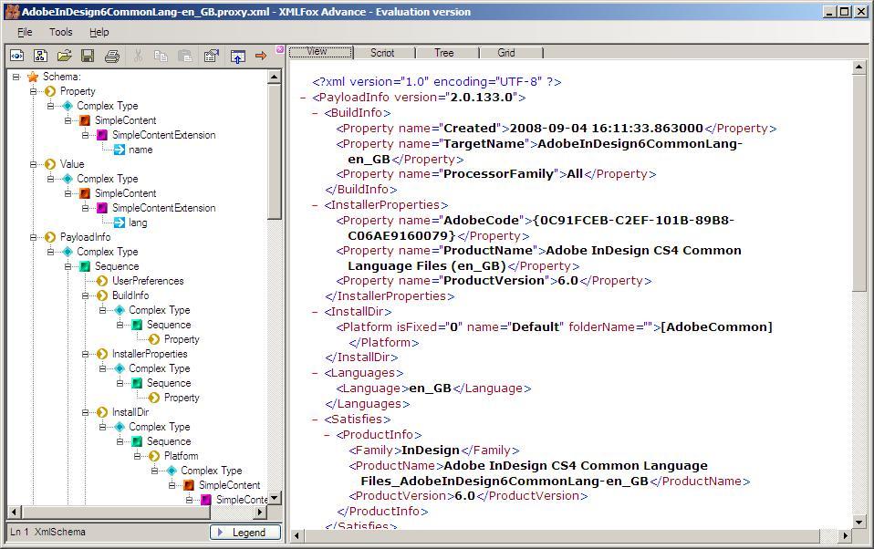 XML Editor - Standard View