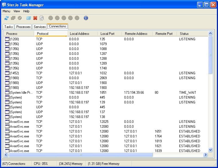 Connections Tab