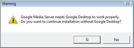 Google Desktop Required