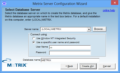 Database Server Settings