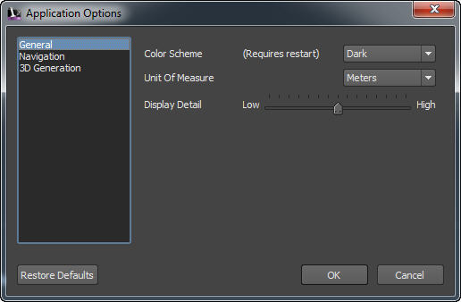 Options Window