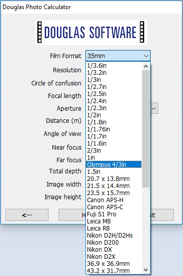 Film Format Options