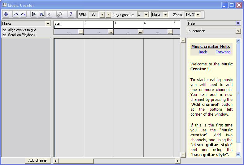 Music Creator window