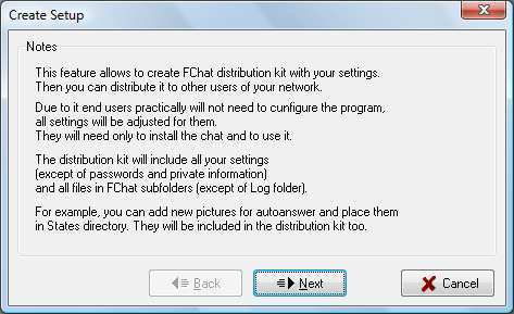 Creating Fchat Distribution Package.