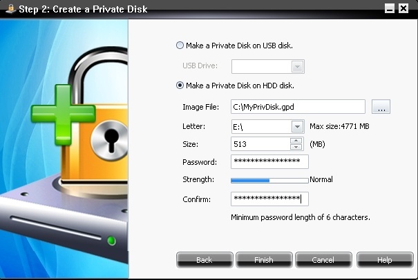 Private Disk on HDD