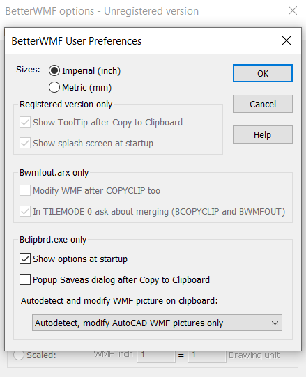 Preferences window