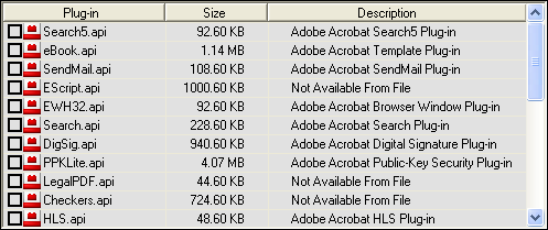 Plug-ins list