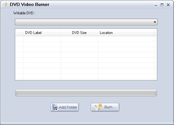 DVD Video Burner Window