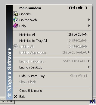 Tray icon pop-up menu