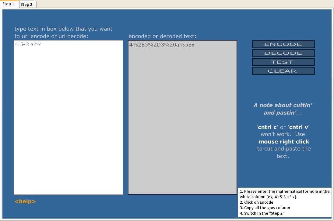 Formula Creator Window