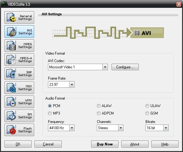 AVI Settings