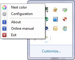 System Tray menu