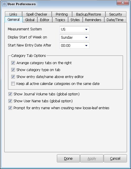 Program Preferences