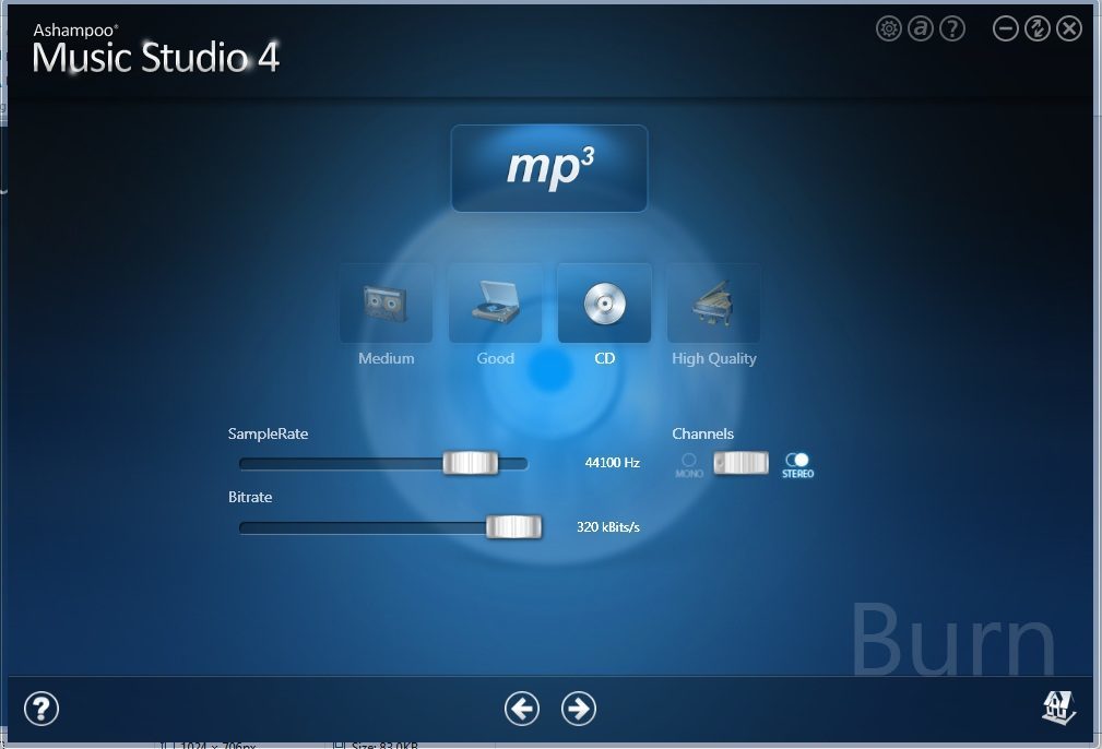 Burn MP3 Screen