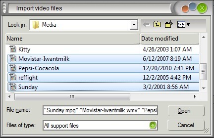Source Video File Selection