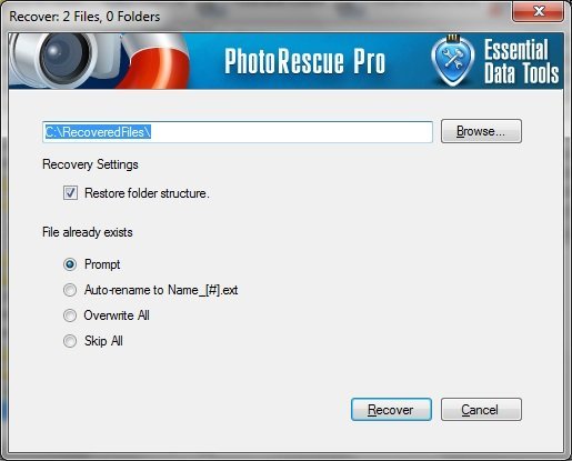 File Recovery Settings