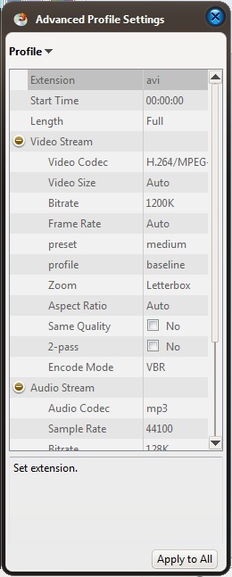 Advanced Profile Settings