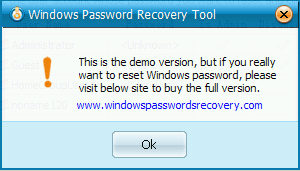 Pay for the software to really reset the password