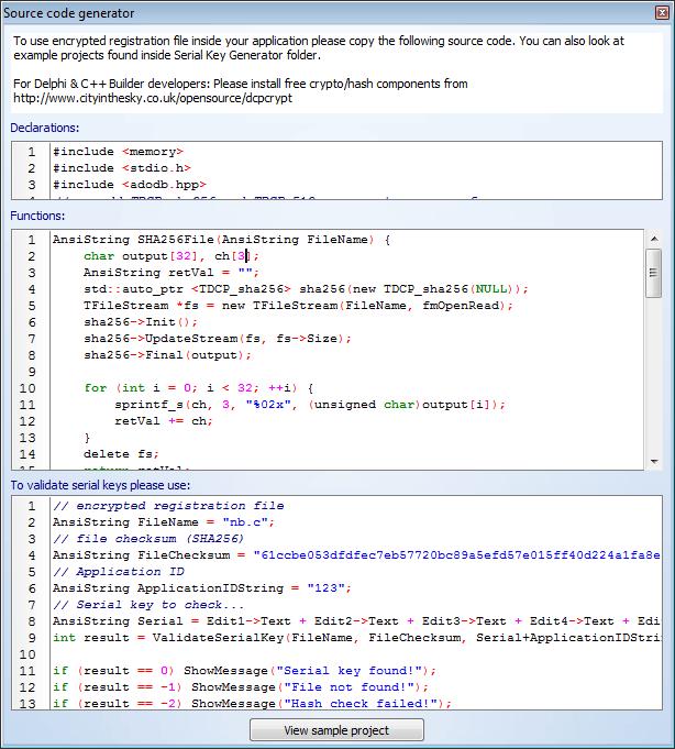 C++ implementation of the encrypted table